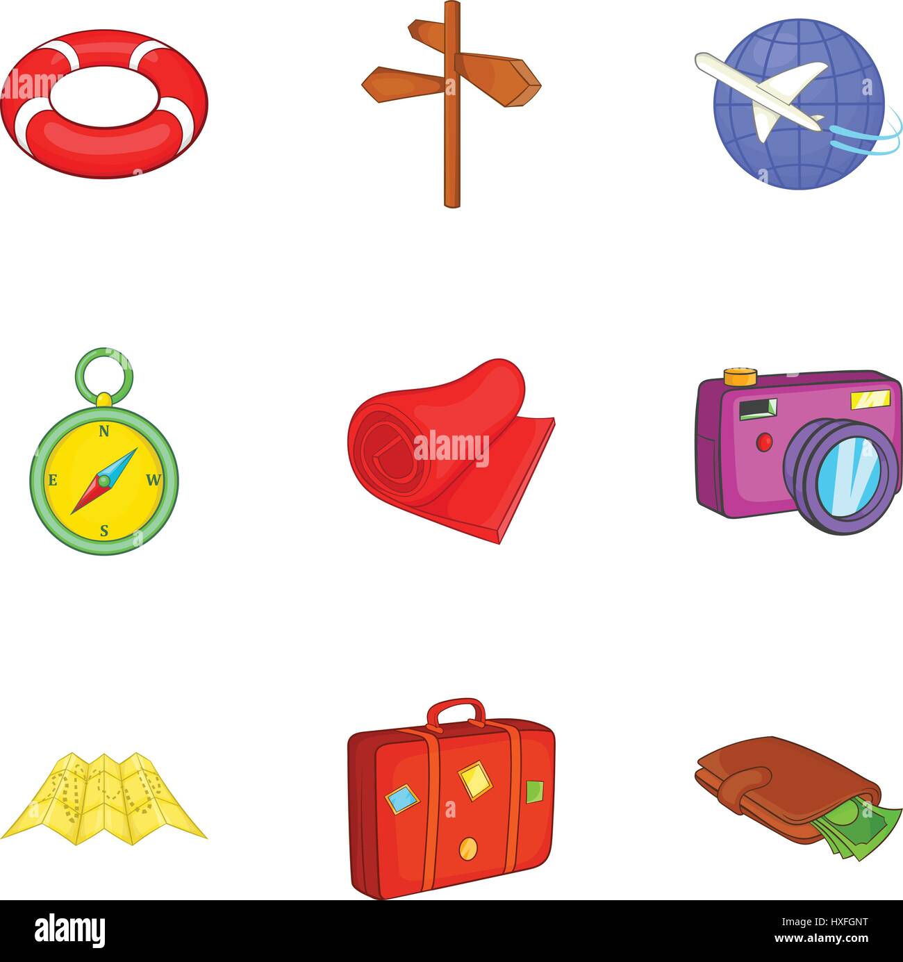 Rest on sea icons set, cartoon style Stock Vector Image & Art - Alamy