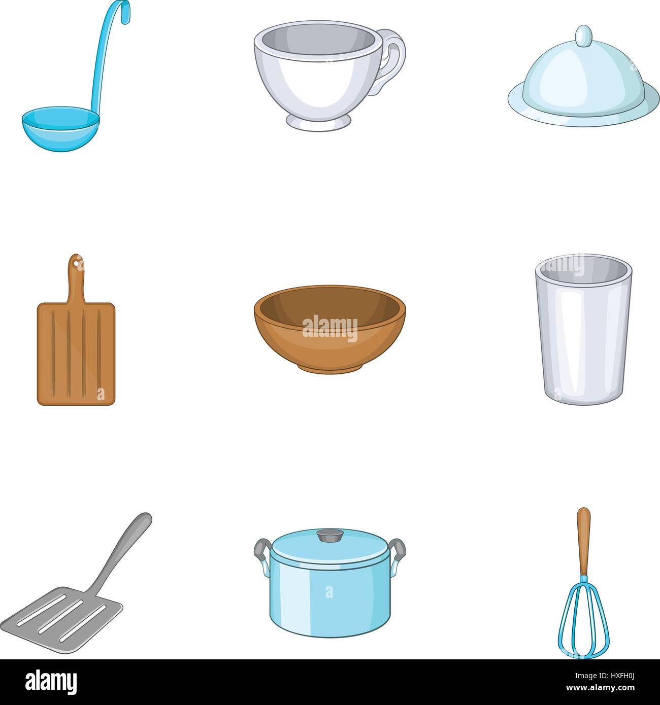 Kitchenware icons set, cartoon style Stock Vector Image & Art - Alamy