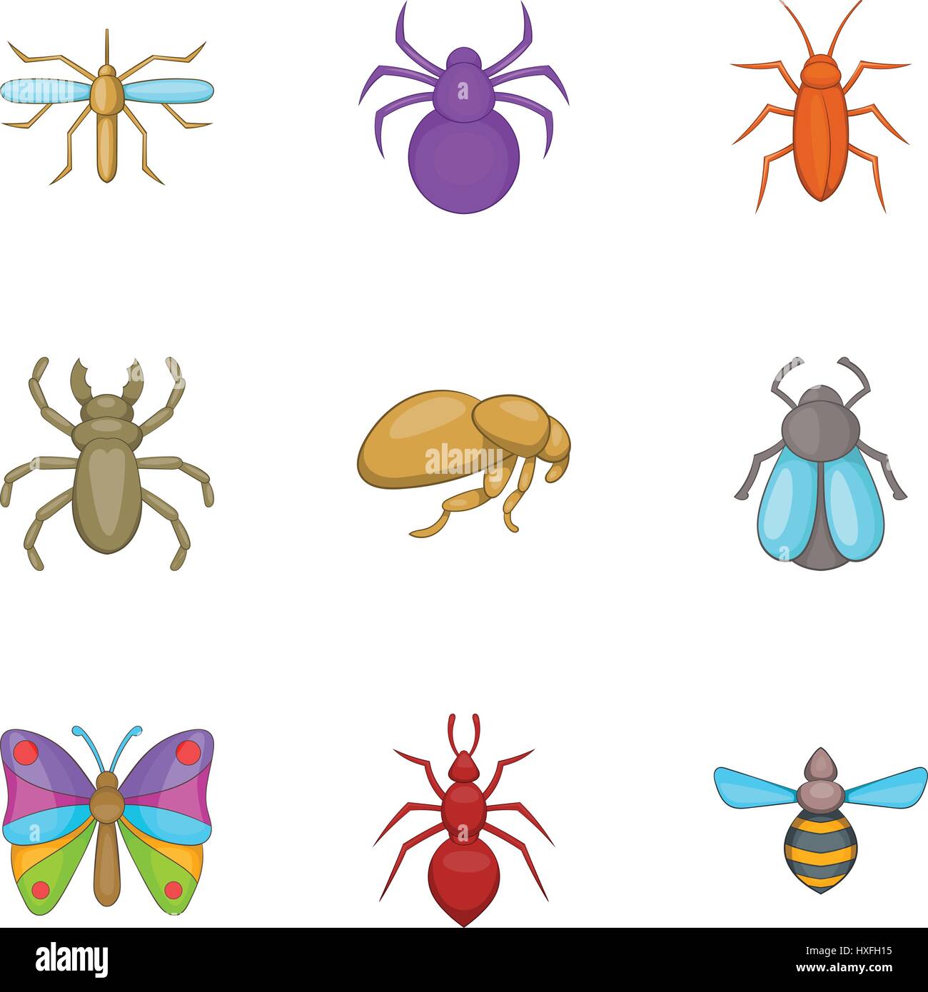 Types of insects icons set, cartoon style Stock Vector Image & Art - Alamy