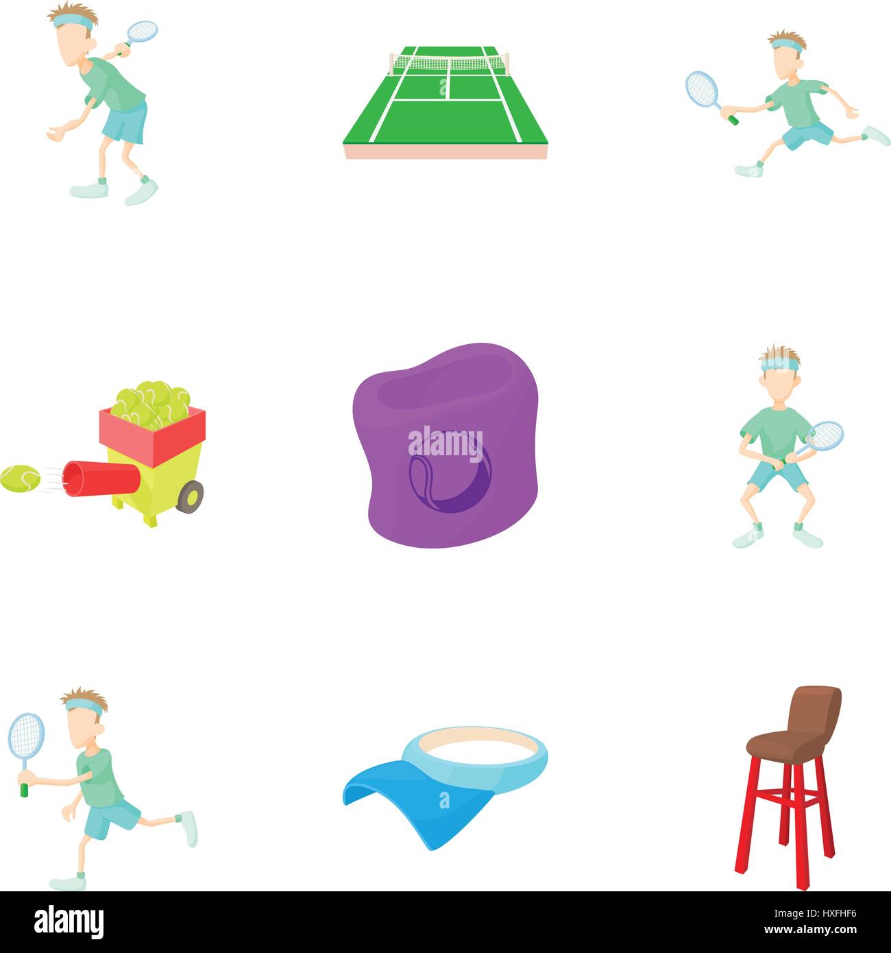 Big tennis icons set, cartoon style Stock Vector Image & Art - Alamy