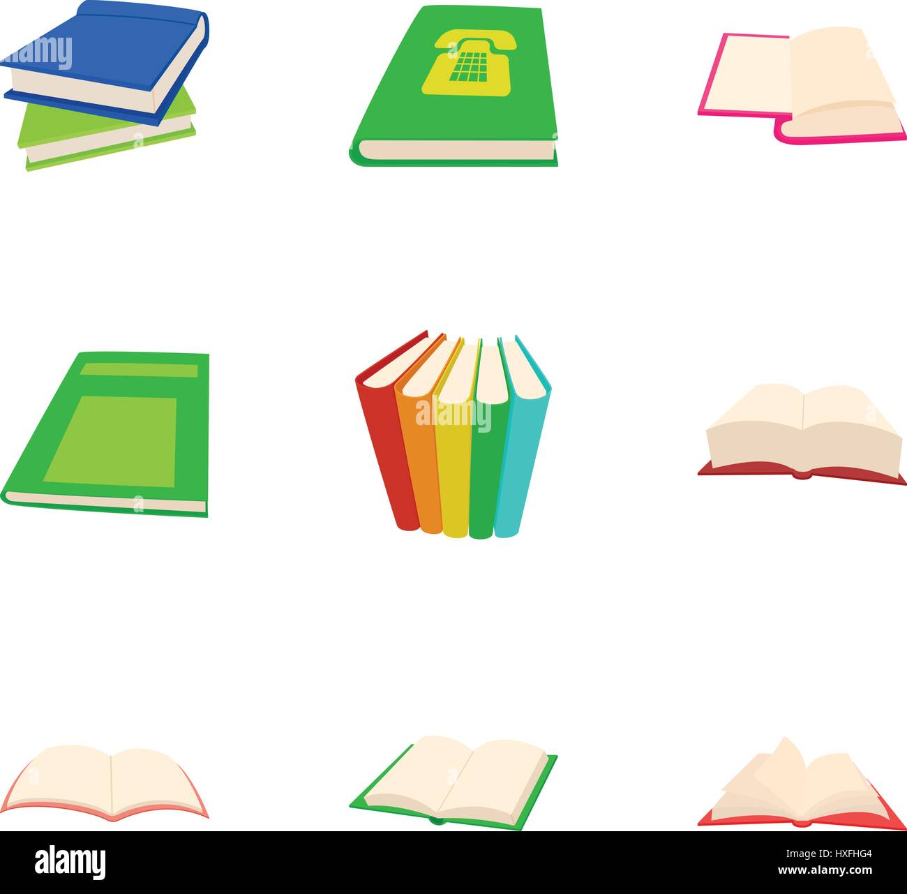 Books icons set, cartoon style Stock Vector Image & Art - Alamy