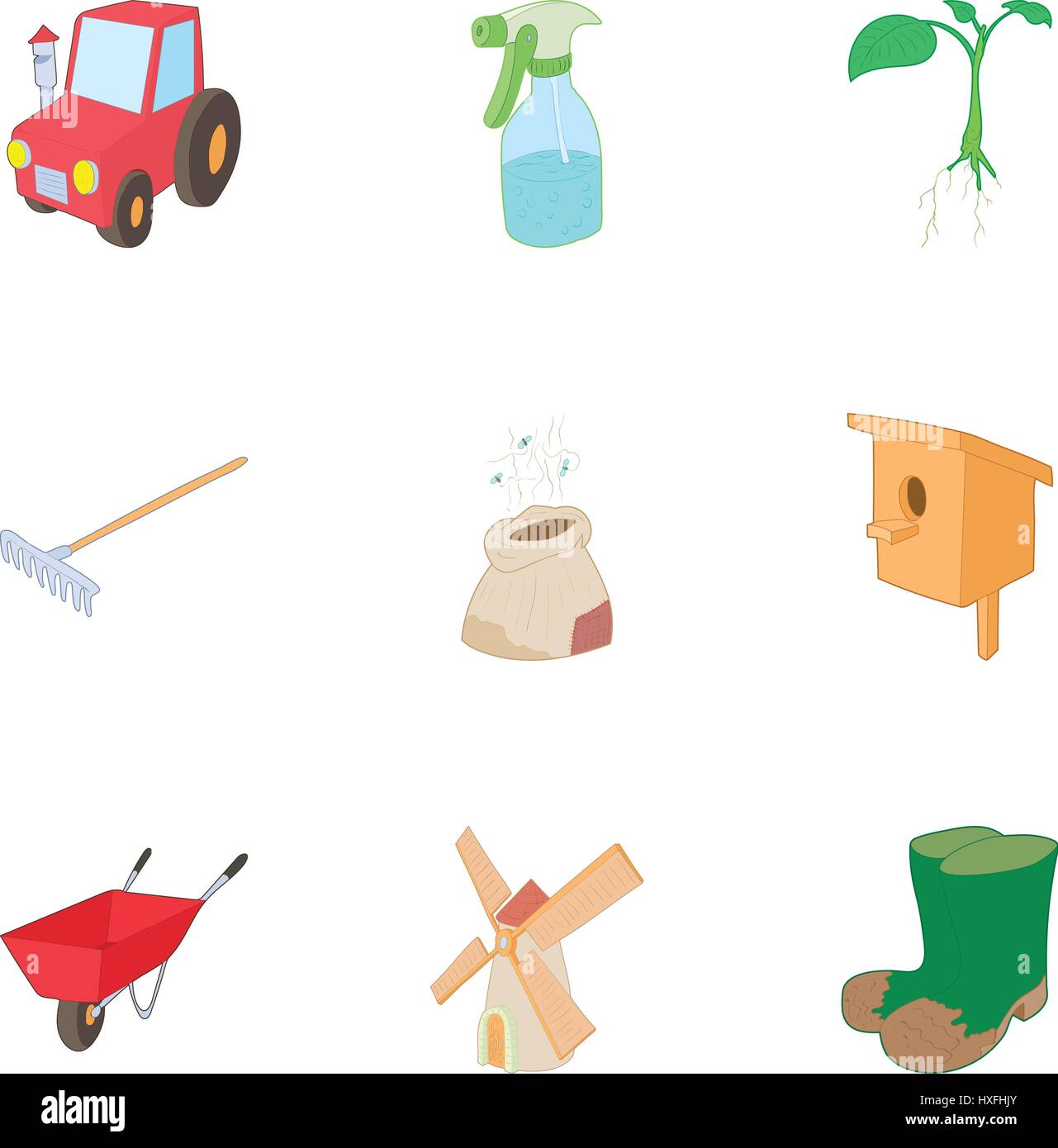 Gardening icons set, cartoon style Stock Vector Image & Art - Alamy