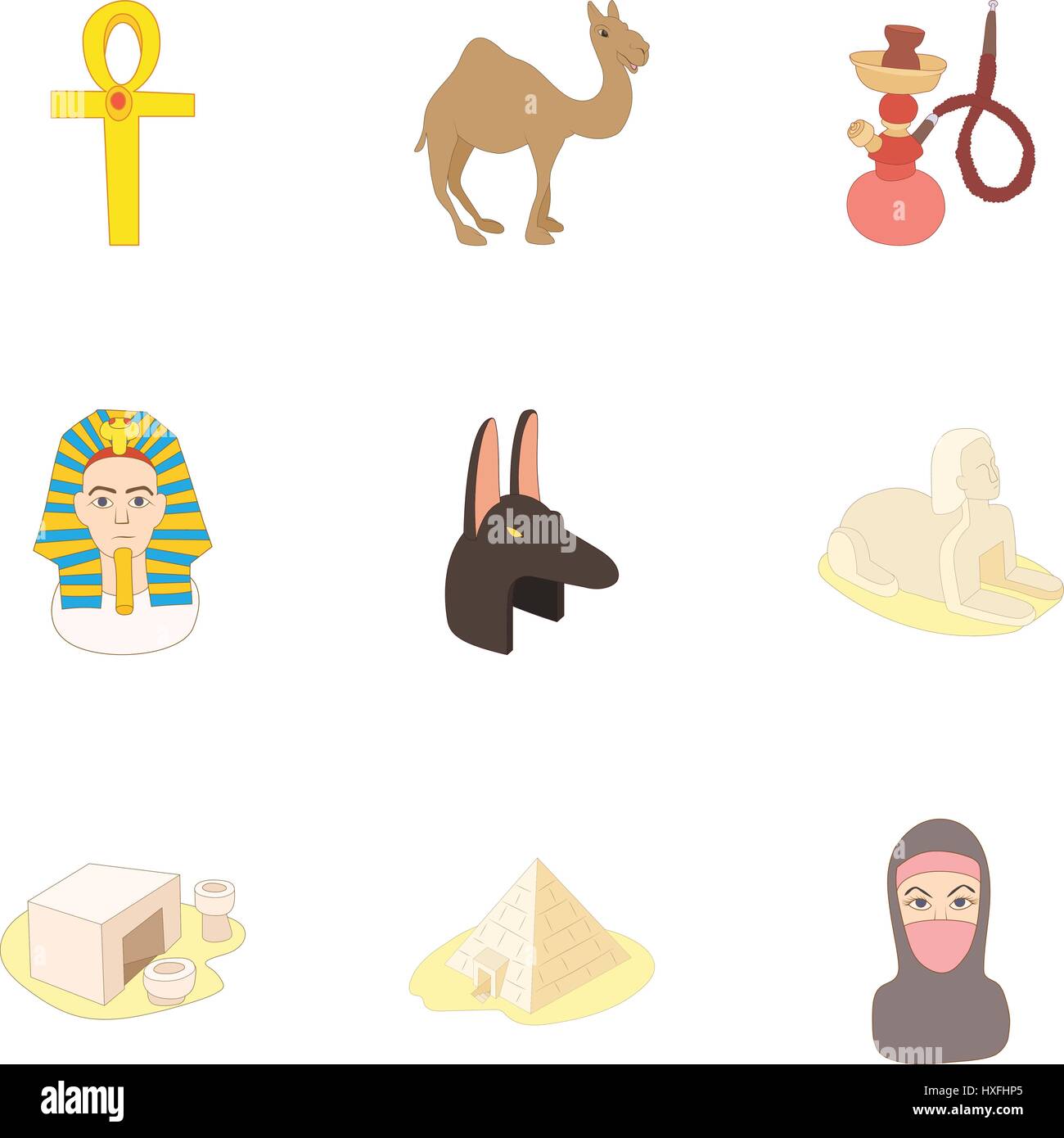 Tourism in Egypt icons set, cartoon style Stock Vector Image & Art - Alamy