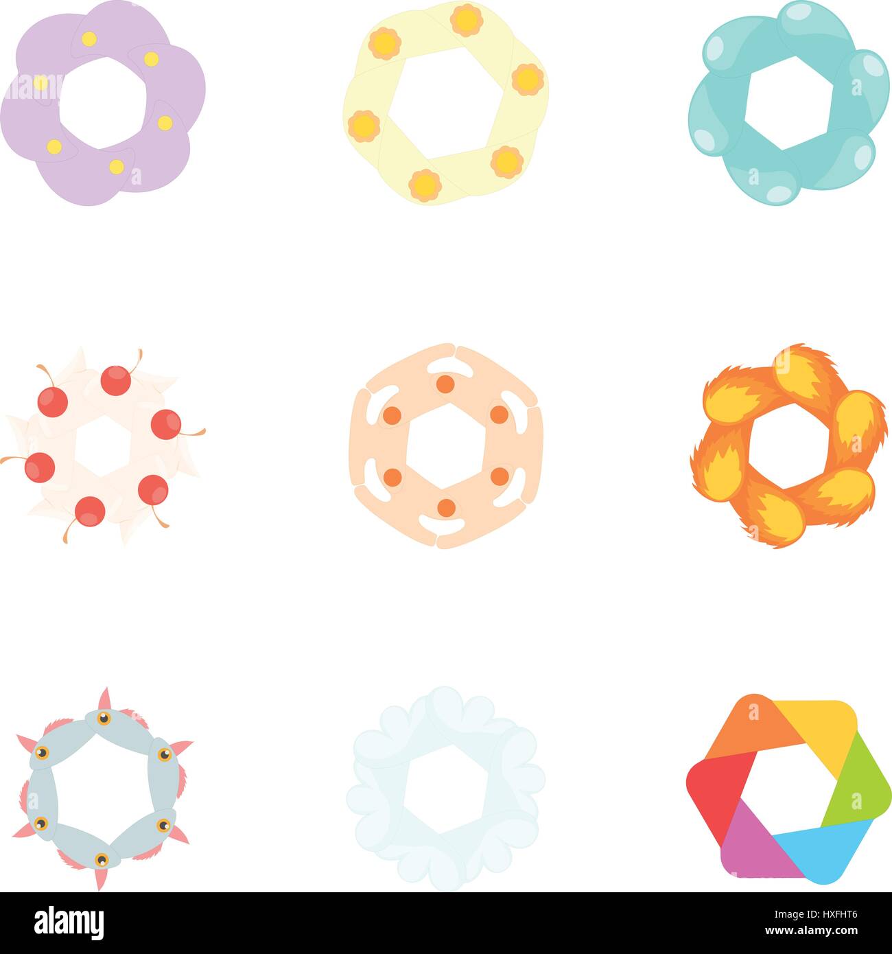 Signs flowers icons set, cartoon style Stock Vector Image & Art - Alamy