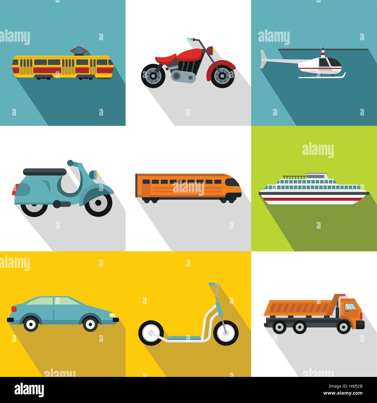 Movement icons set, flat style Stock Vector Image & Art Alamy