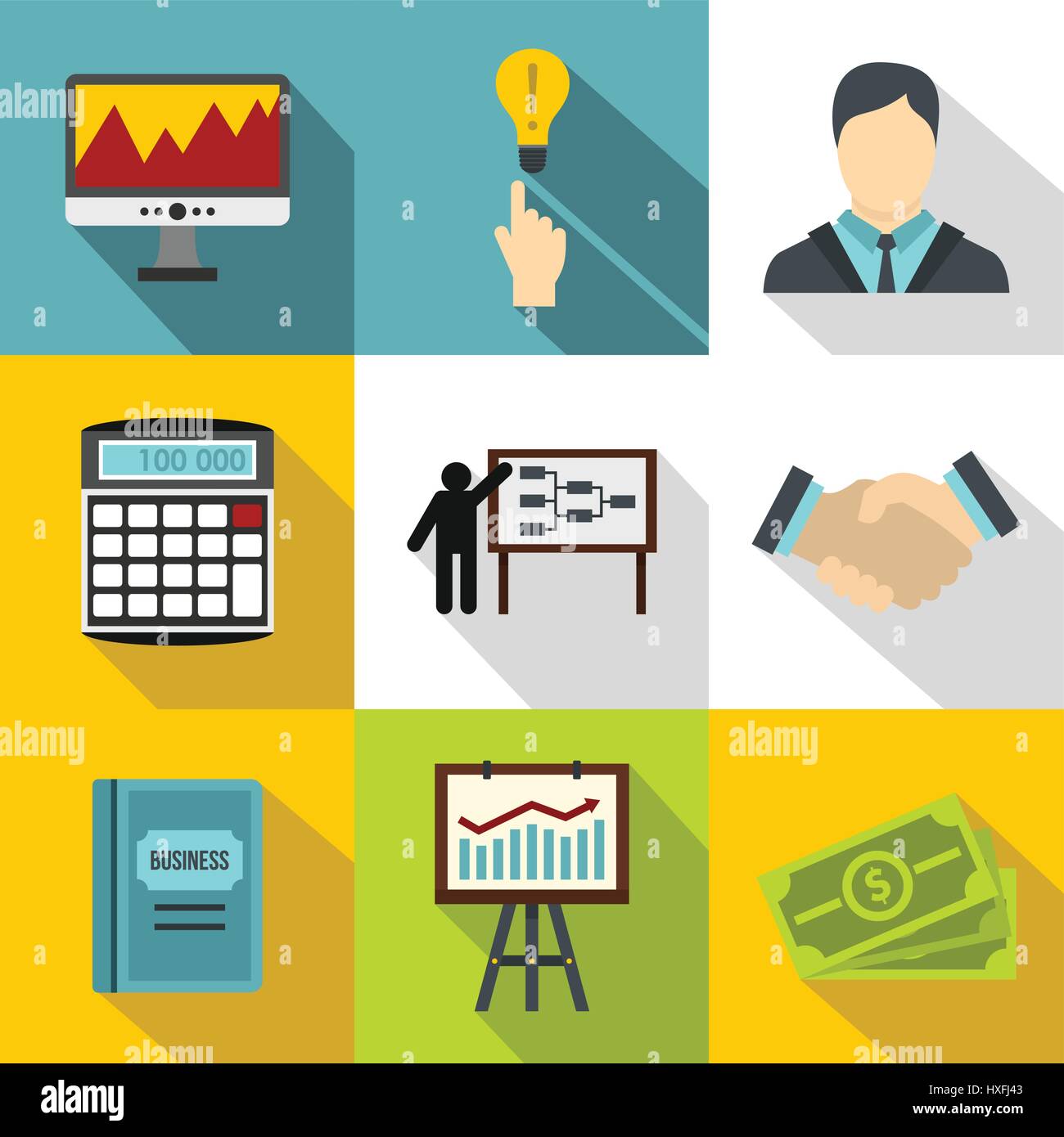 Finance icons set, flat style Stock Vector Image & Art - Alamy