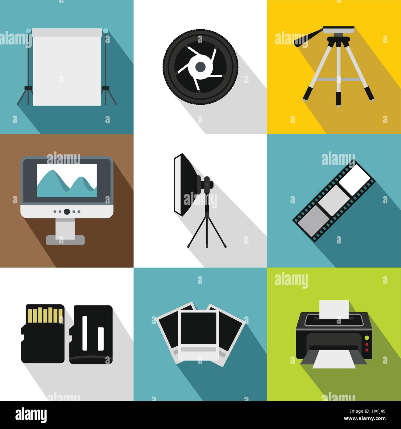Photographing icons set, flat style Stock Vector Image & Art - Alamy
