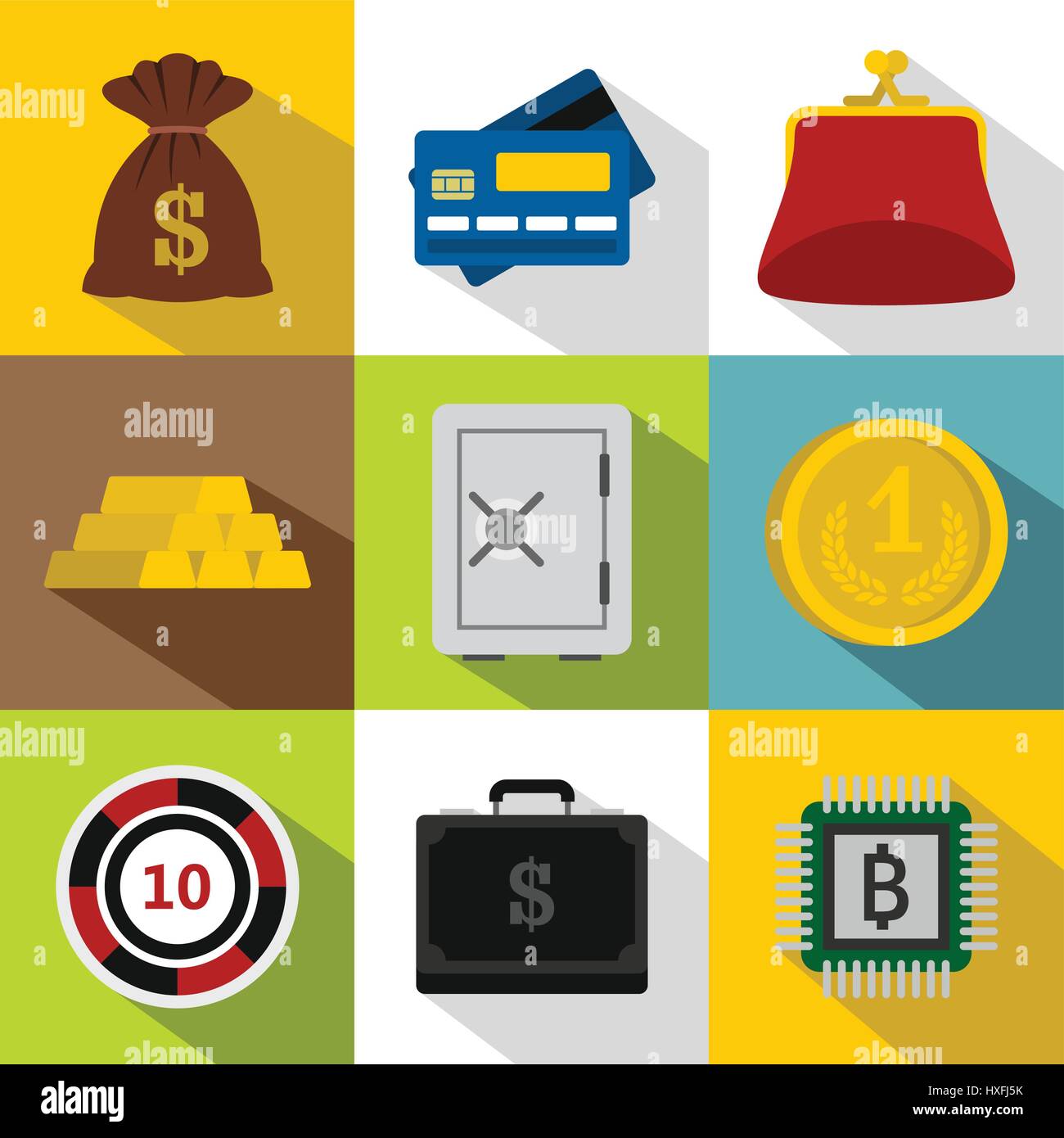 Finance icons set, flat style Stock Vector Image & Art - Alamy