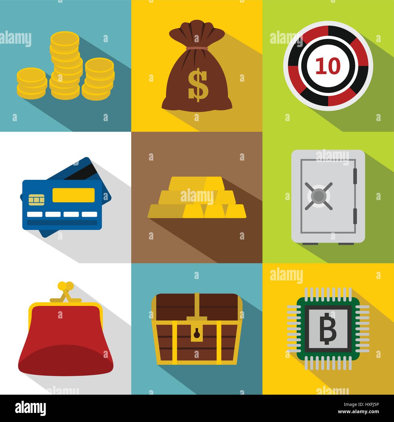 Bank icons set, flat style Stock Vector Image & Art - Alamy