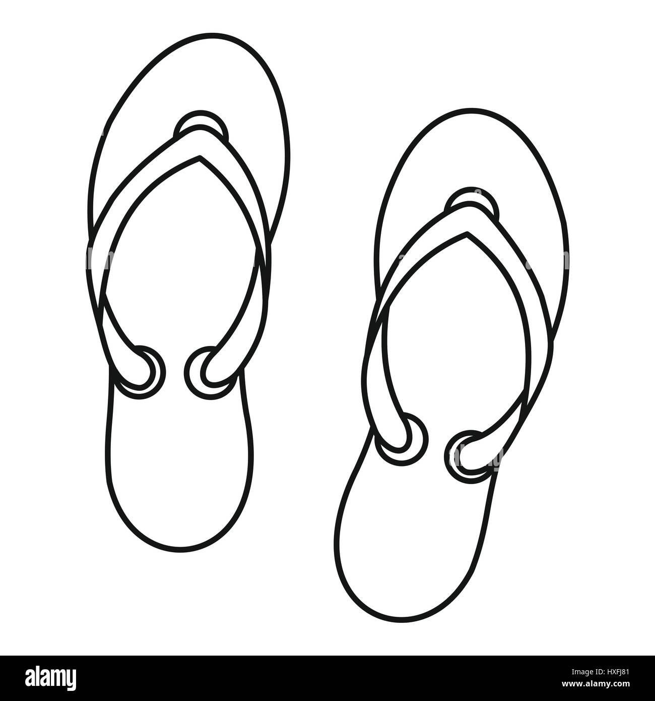 Flip flop icon, outline style Vector Image & - Alamy