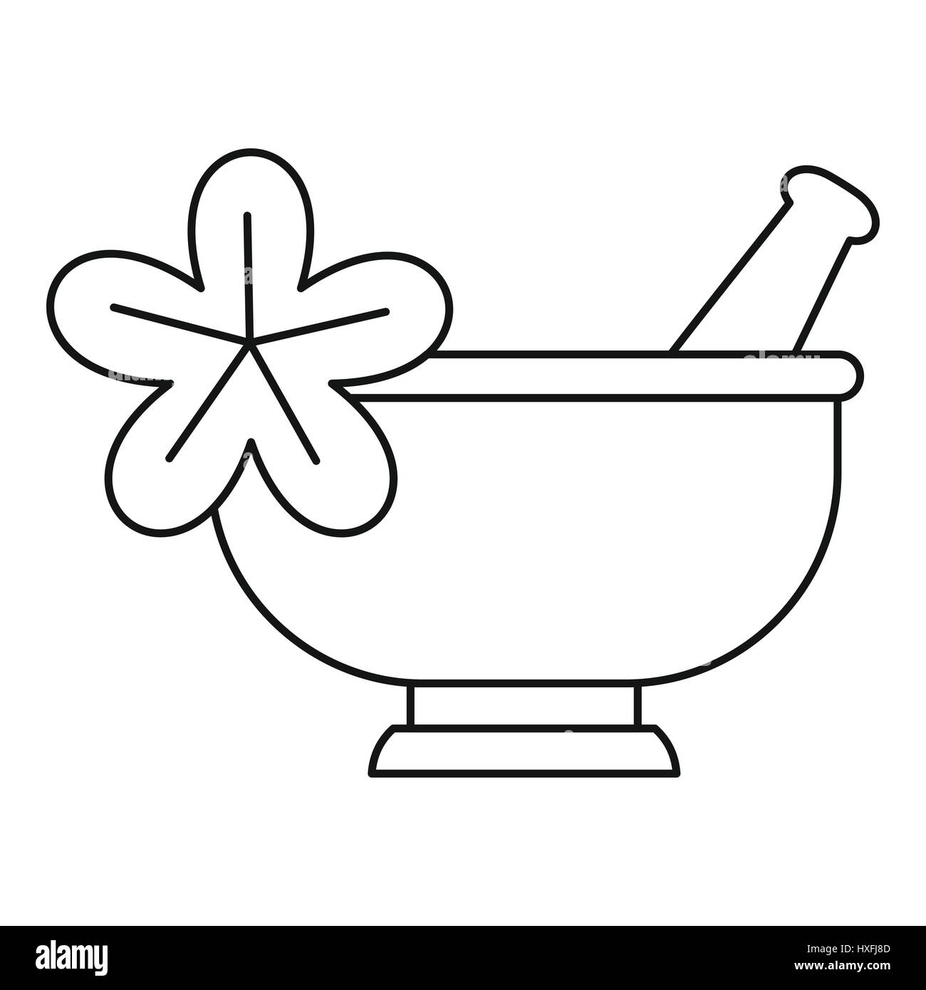 Mortar and pestle pharmacy icon, outline style Stock Vector Image & Art