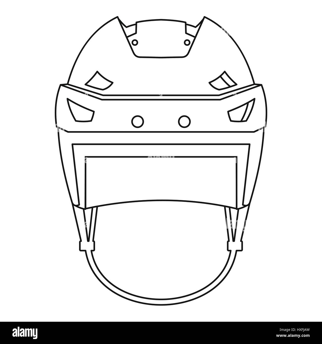 Hockey helmet icon, outline style Stock Vector Image & Art - Alamy