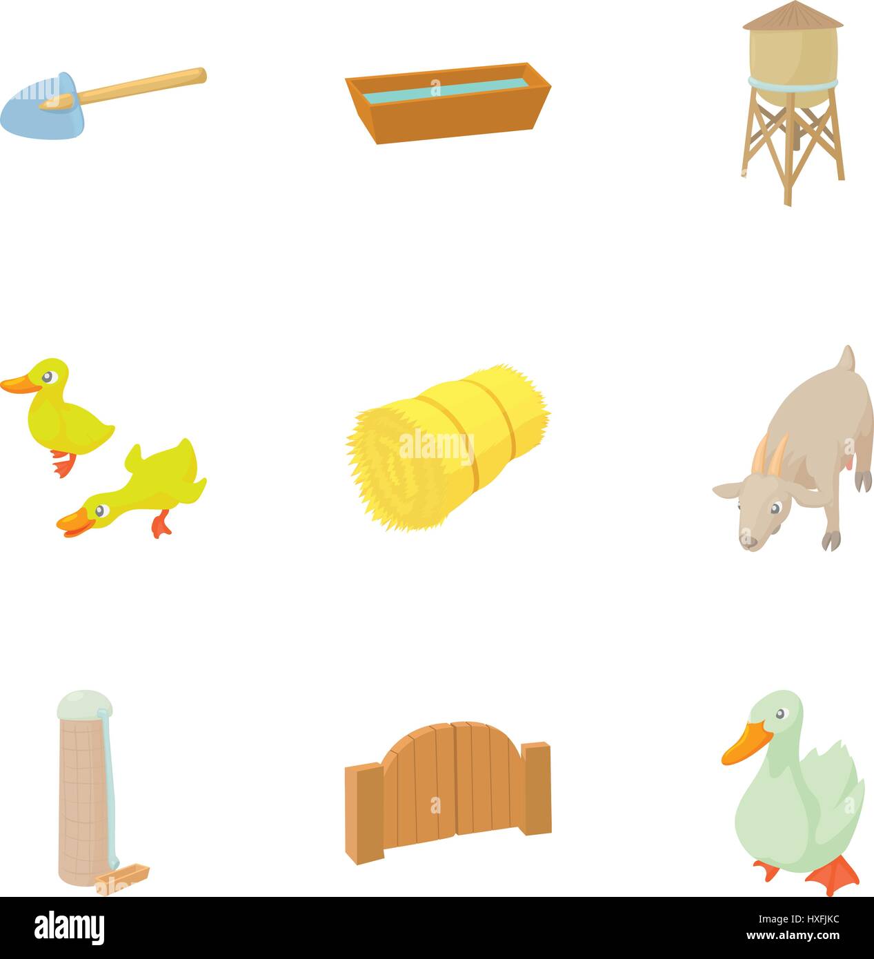 Farm icons set, cartoon style Stock Vector Image & Art - Alamy