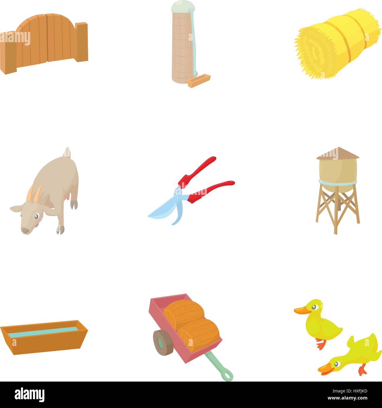 Farmhouse icons set, cartoon style Stock Vector Image & Art - Alamy