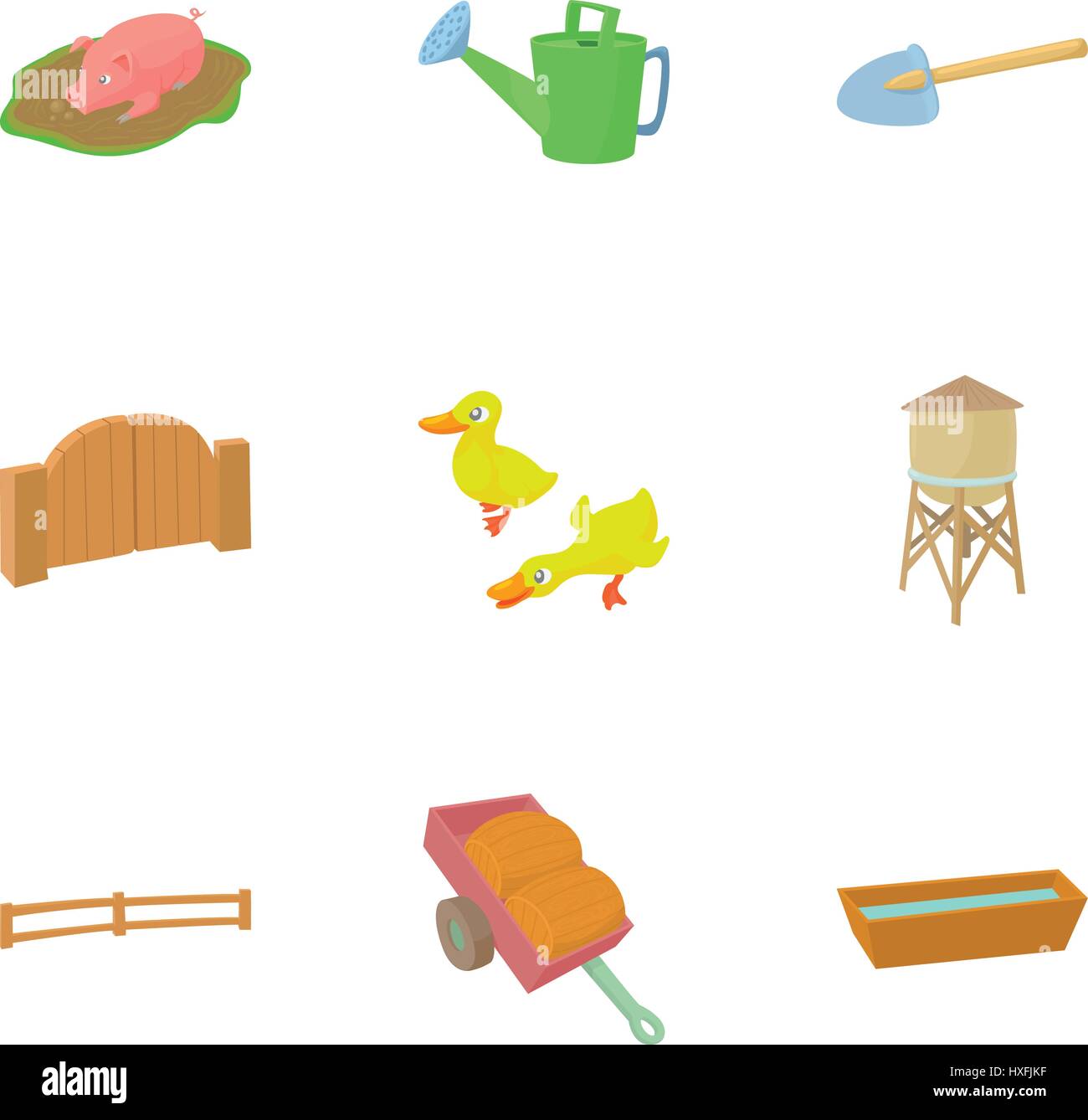 Barnyard icons set, cartoon style Stock Vector Image & Art - Alamy