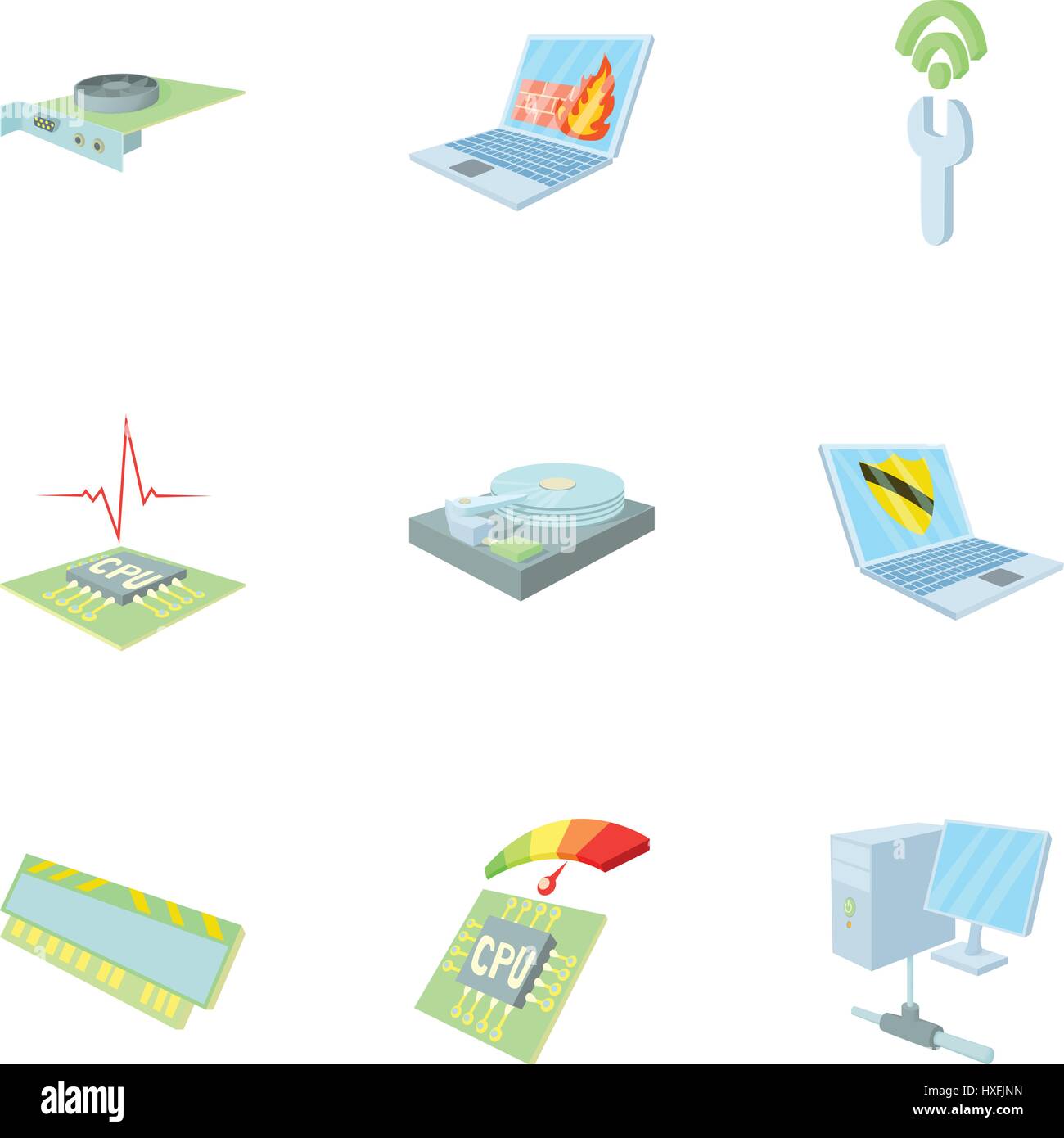 Computer icons set, cartoon style Stock Vector Image & Art - Alamy