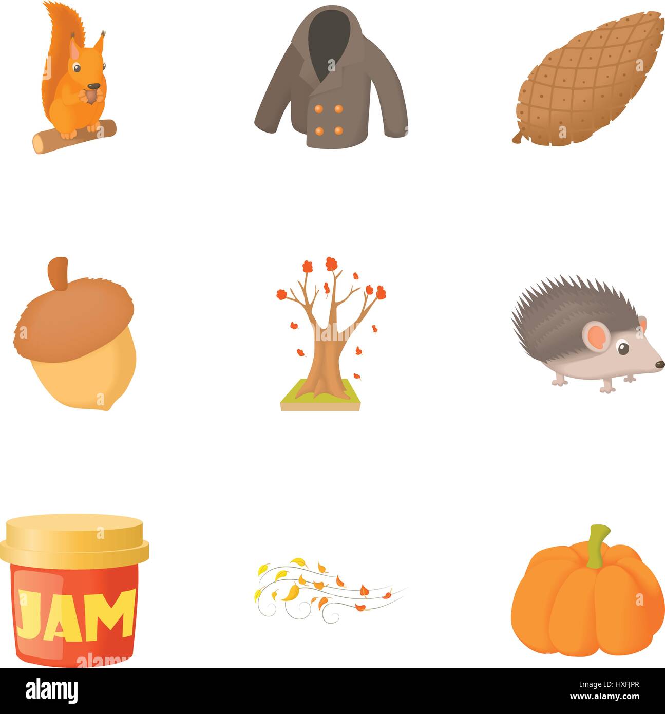 Autumn icons set, cartoon style Stock Vector Image & Art - Alamy