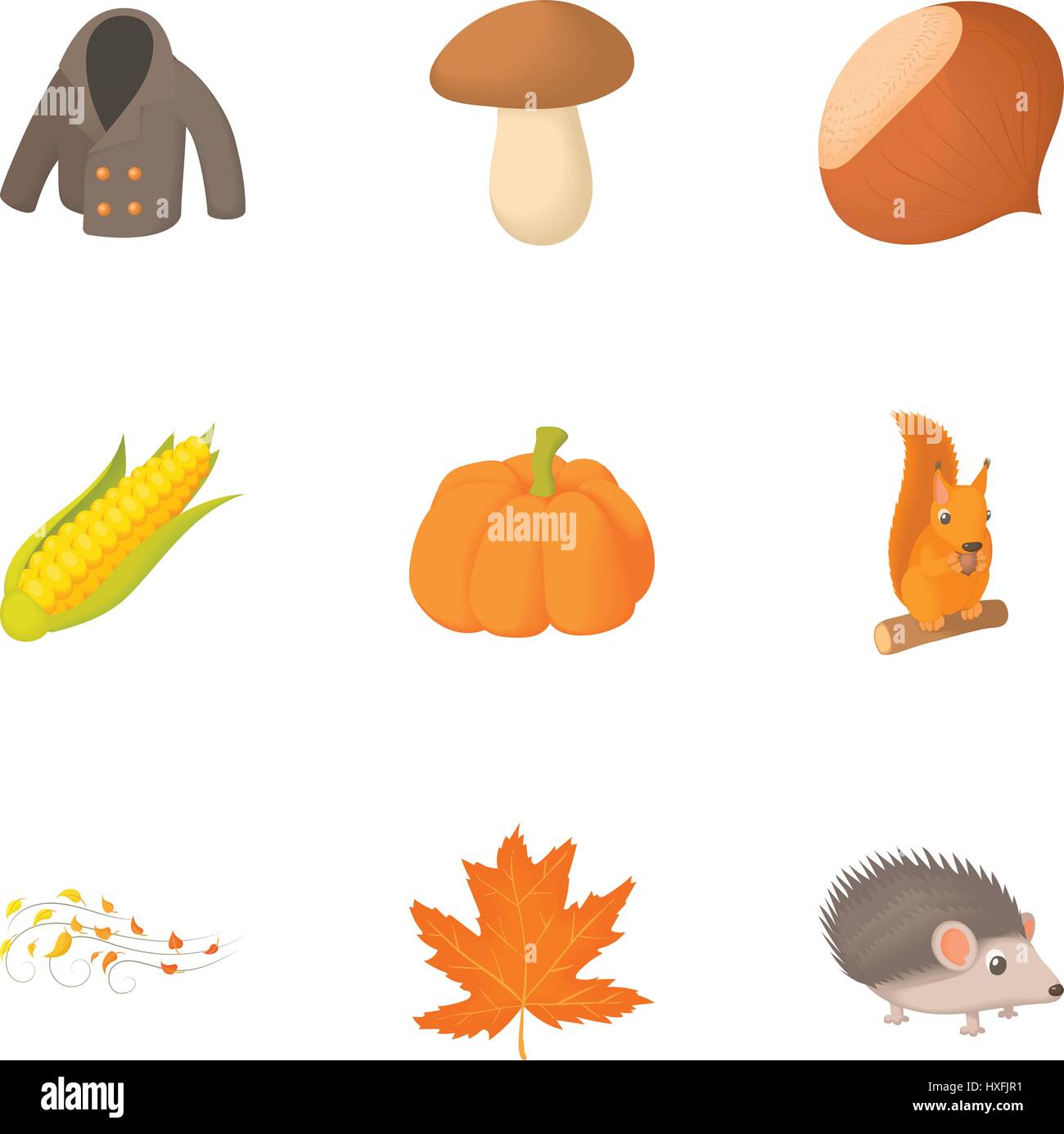 Season of year autumn icons set, cartoon style Stock Vector Image & Art ...