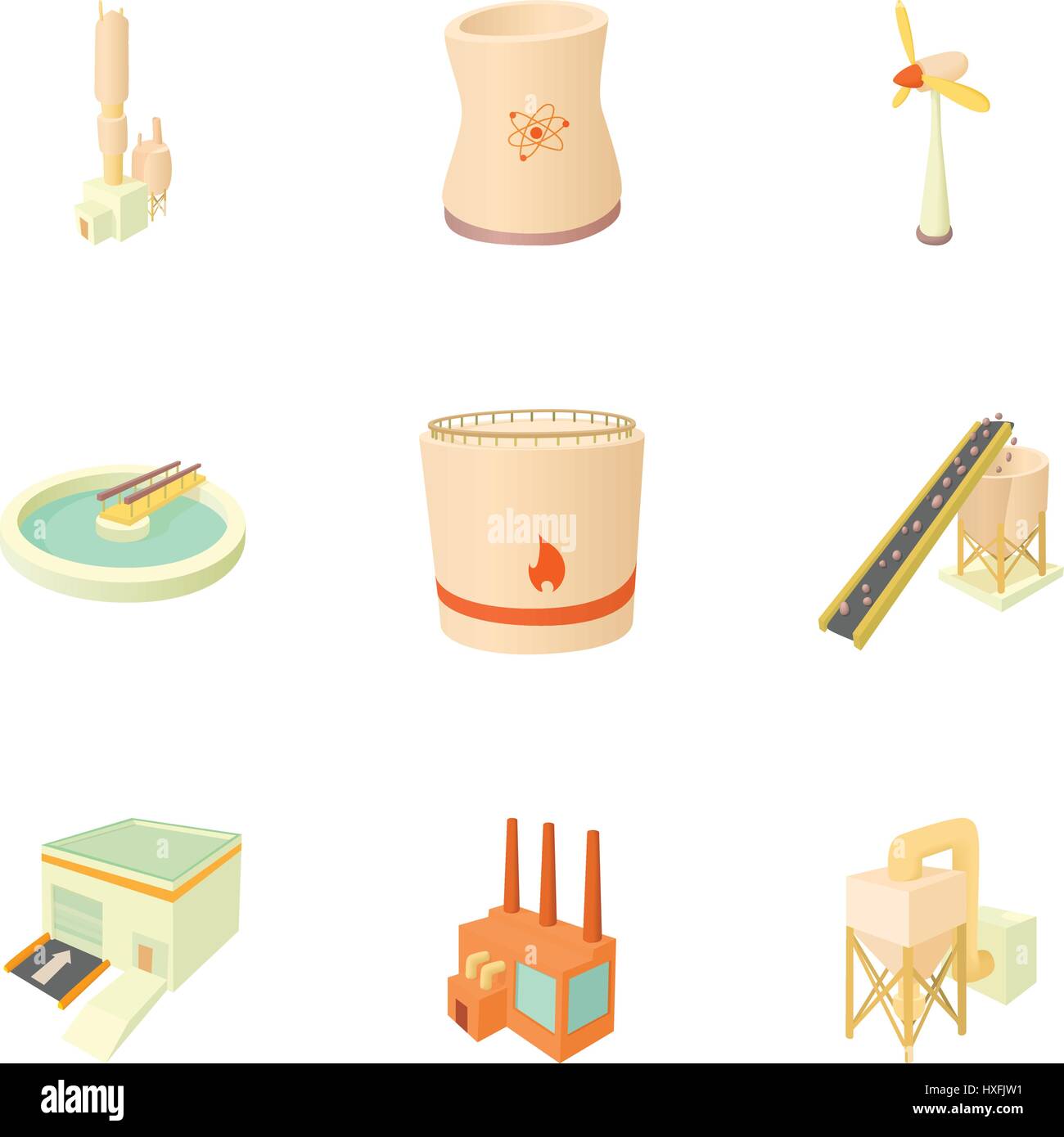 Factory building icons set, cartoon style Stock Vector Image & Art - Alamy