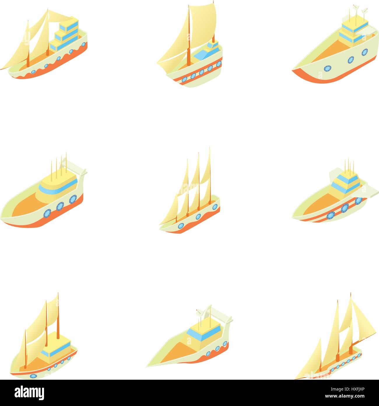 Water transport icons set, cartoon style Stock Vector Image & Art - Alamy