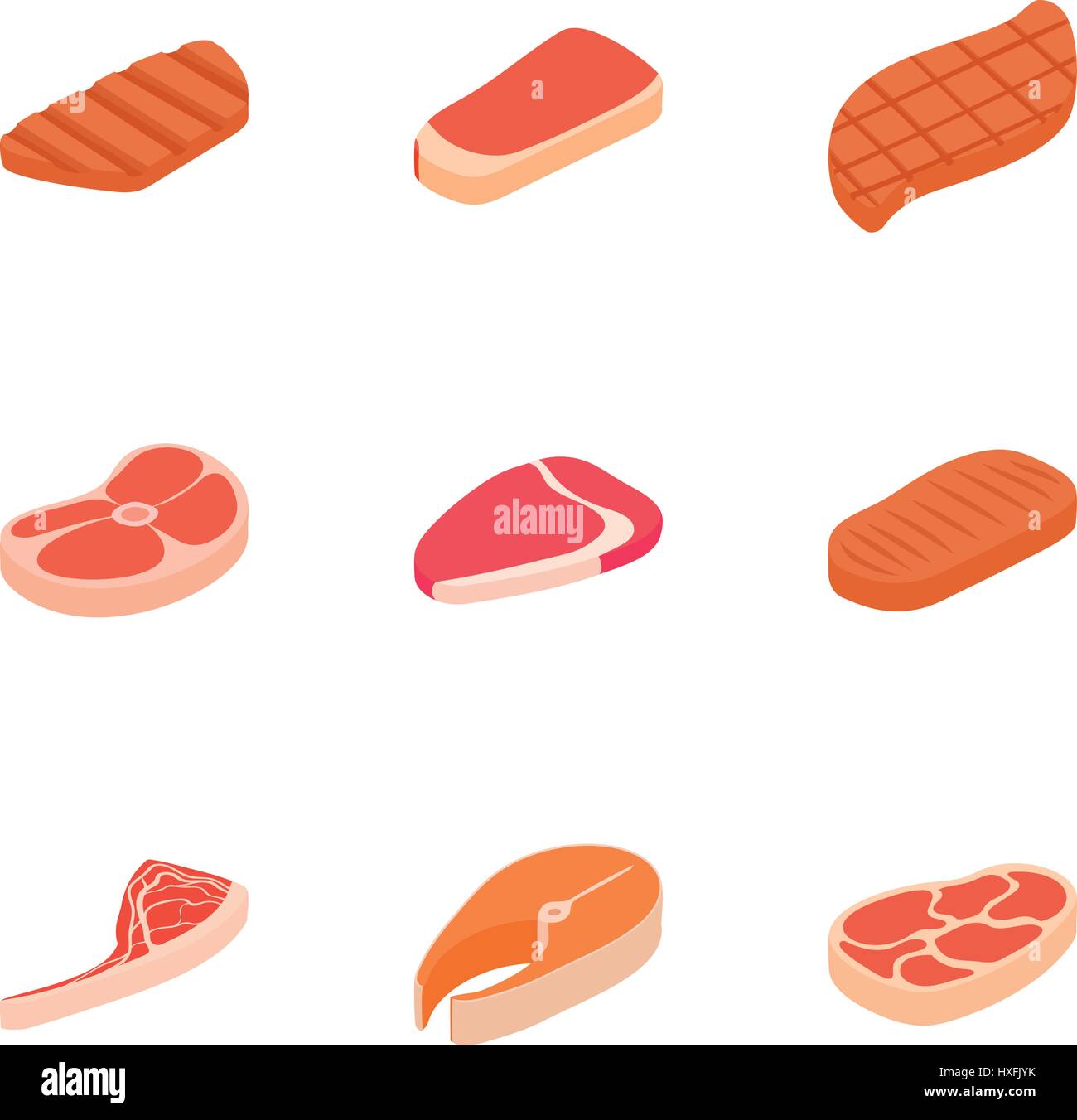 Kind of meat icons set, cartoon style Stock Vector Image & Art - Alamy