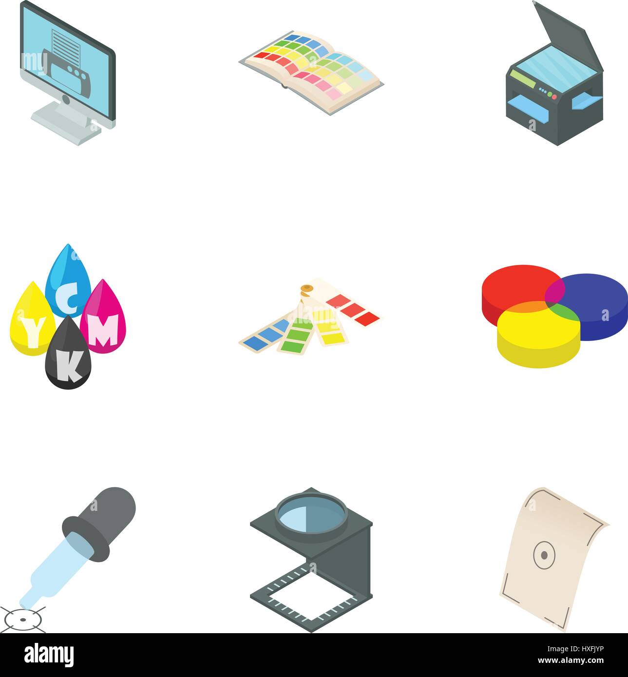 Printer icons set, cartoon style Stock Vector Image & Art - Alamy