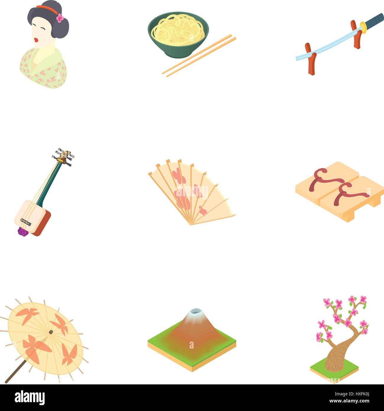 Attractions of South Korea icons set Stock Vector Image & Art - Alamy