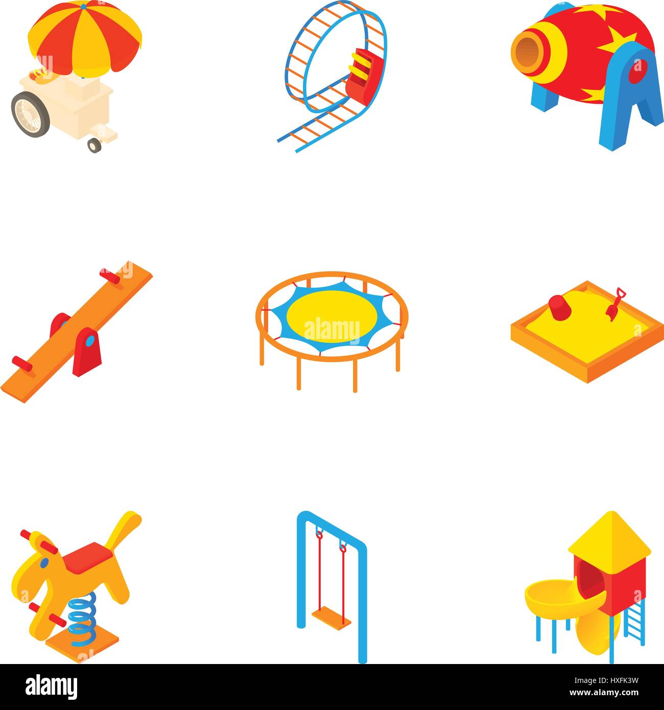 Children rides icons set, cartoon style Stock Vector Image & Art - Alamy