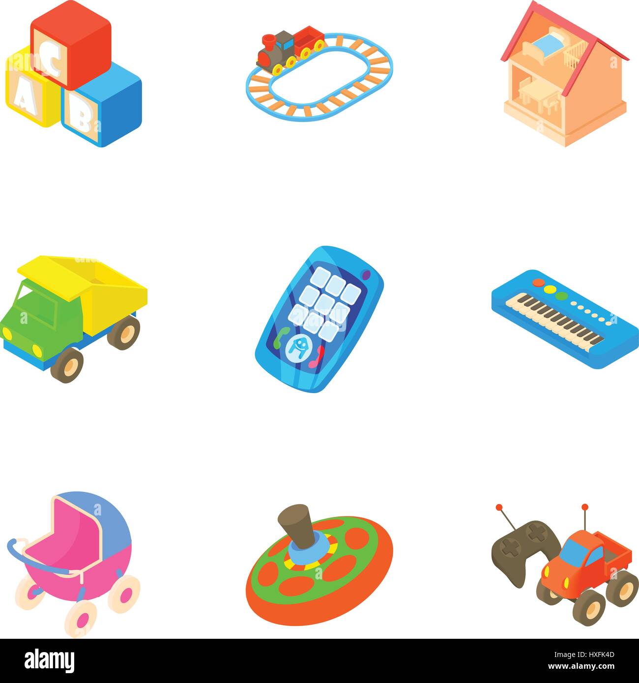 Types of toys icons set, cartoon style Stock Vector Image & Art - Alamy
