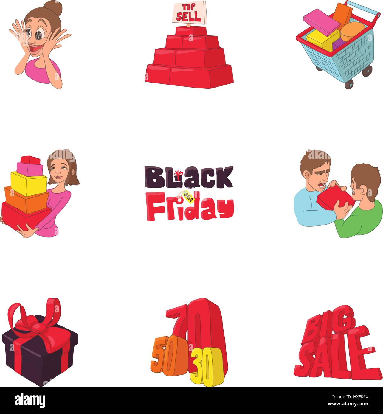 Hot price icons set, cartoon style Stock Vector Image & Art - Alamy