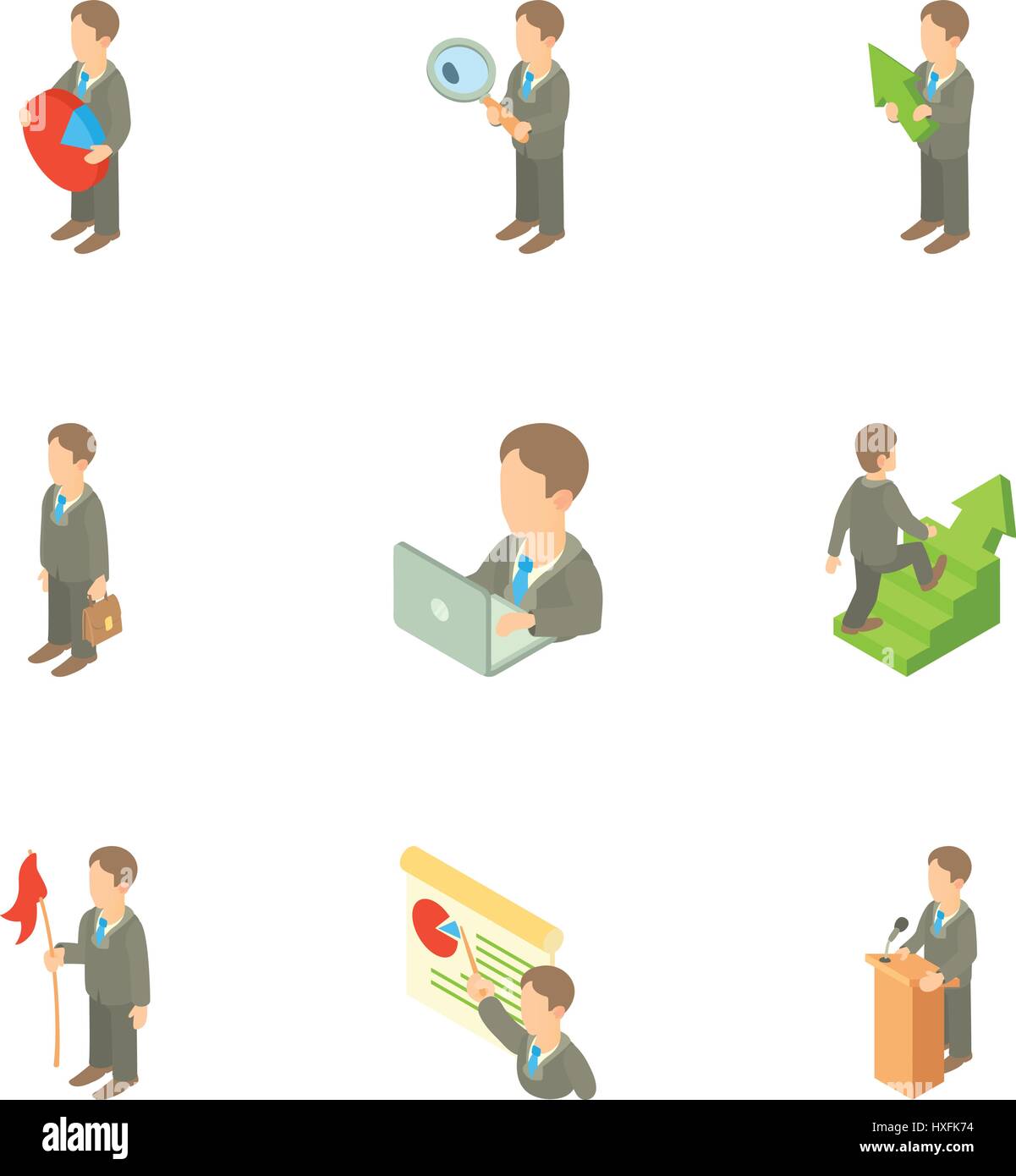 Business icons set, cartoon style Stock Vector Image & Art - Alamy