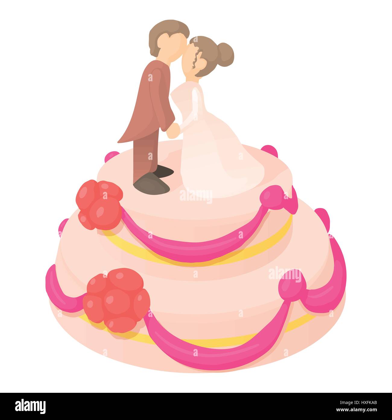 Wedding cake icon, cartoon style Stock Vector Image & Art Alamy