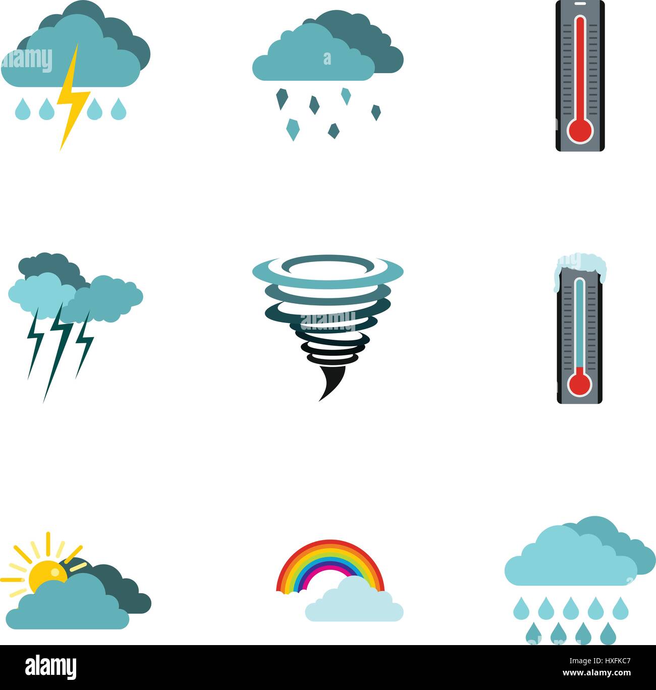Weather outside icons set, flat style Stock Vector Image & Art - Alamy
