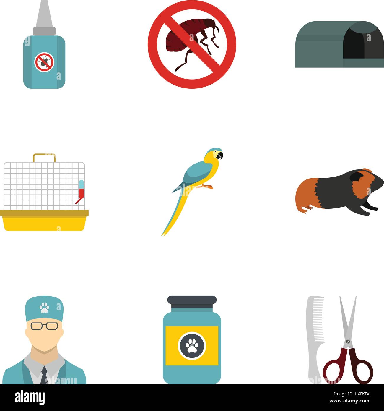 Veterinary animals icons set, flat style Stock Vector Image & Art - Alamy