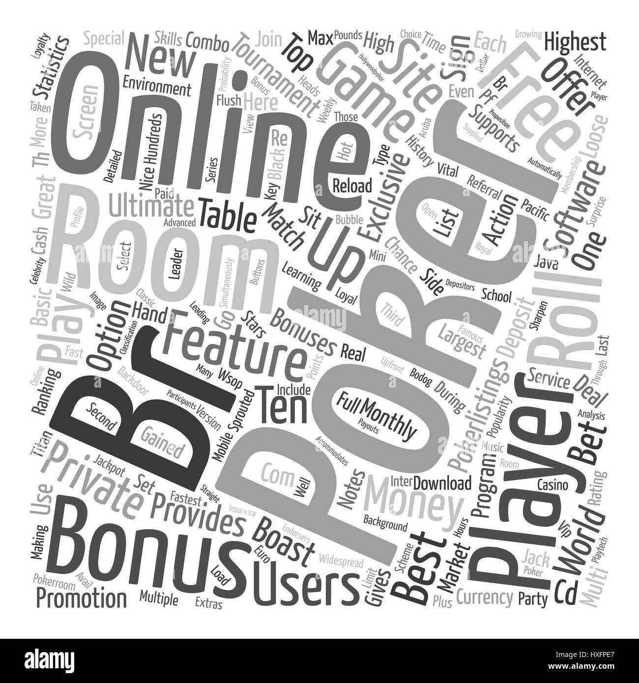 Online Poker Room Text Background Wordcloud Concept Stock