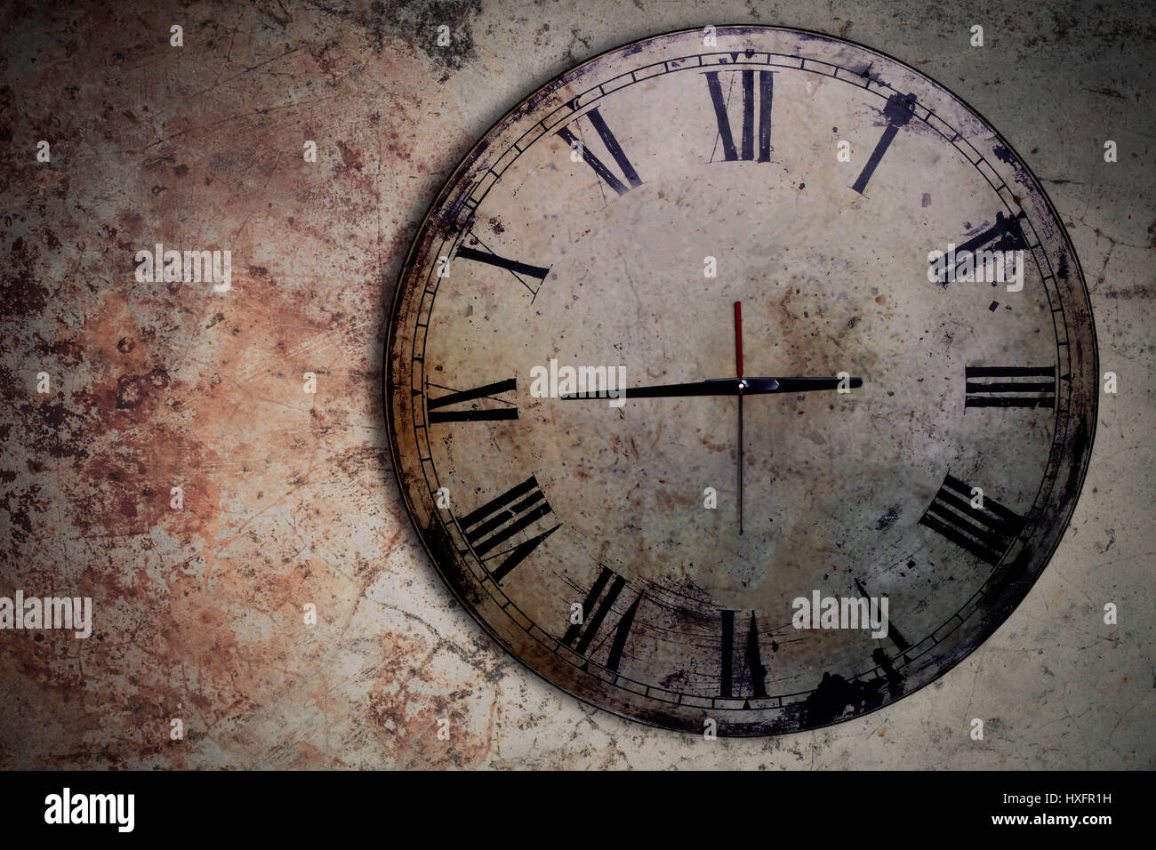 Old dirty scratched clock hi-res stock photography and images - Alamy