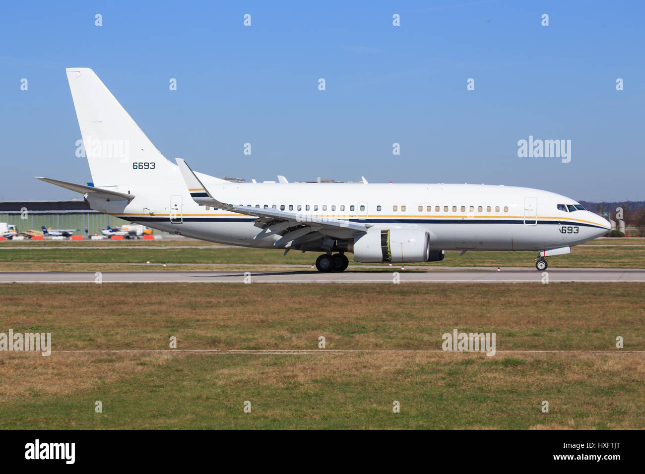 Stuttgart/Germany March 13, 2017: Boeing VC-32A from USA Airforce at Stuttgart Airport. Stock Photo