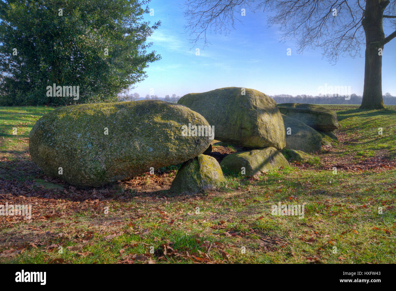 Dolmen (Hunebed) in the Netherlands Stock Photo