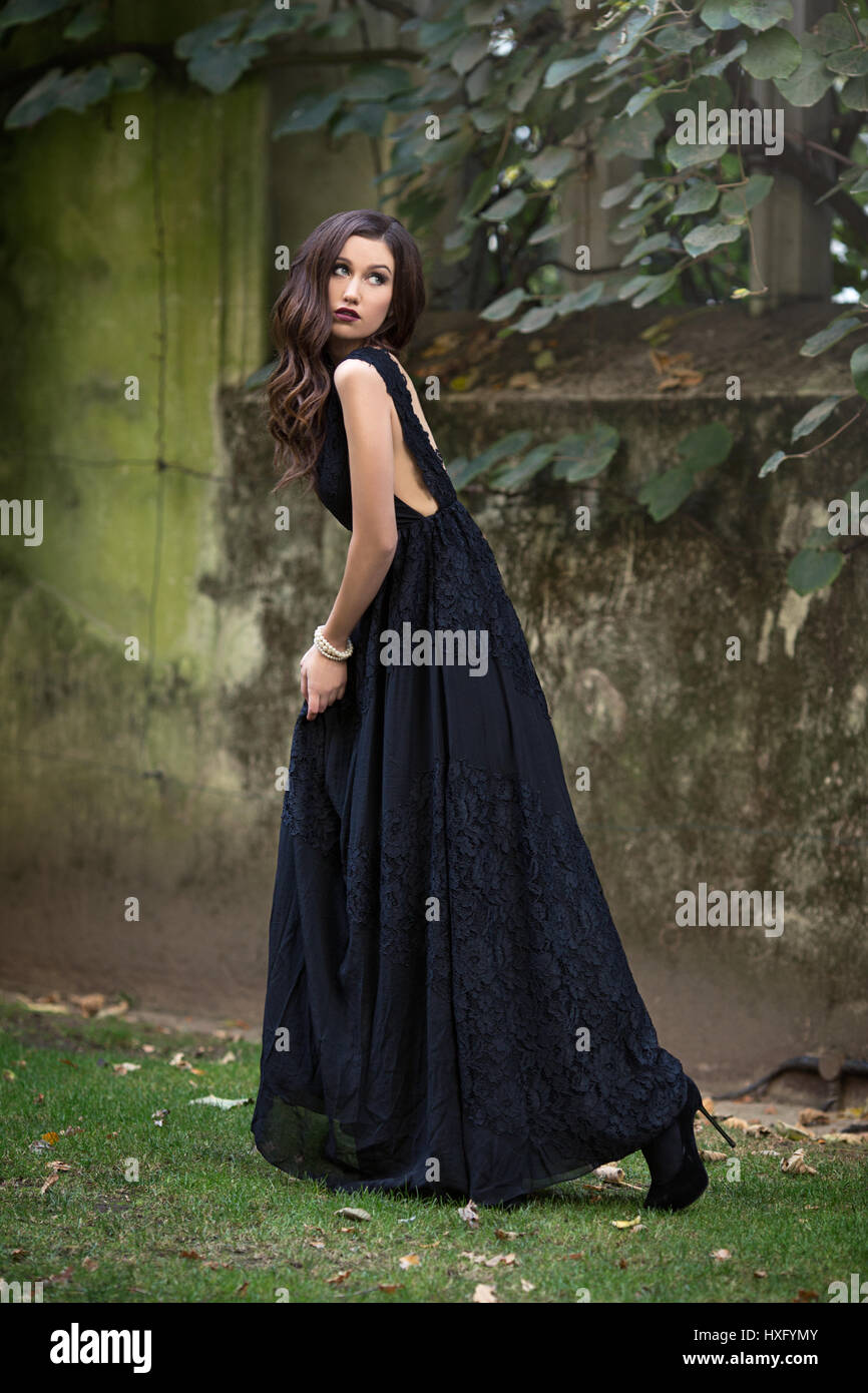black gown frock