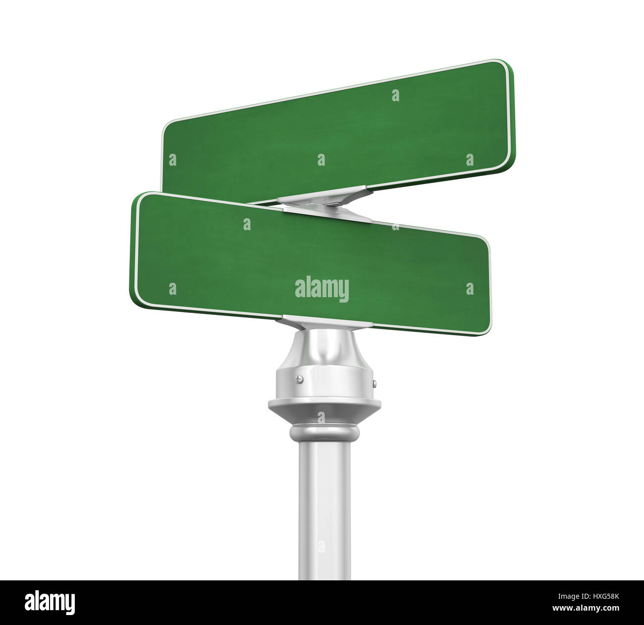 Blank Street Sign Isolated Stock Photo