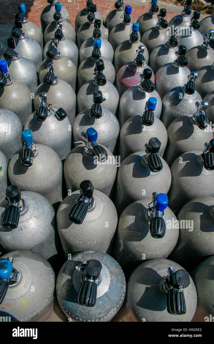 Scuba diving air tanks Stock Photo Alamy