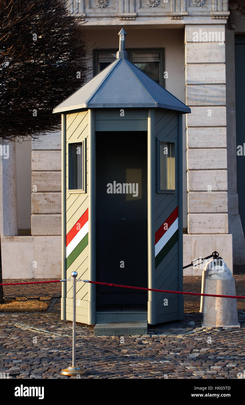 Guard house at Hungarian Royal Castle, Budapest, Hungary Stock Photo