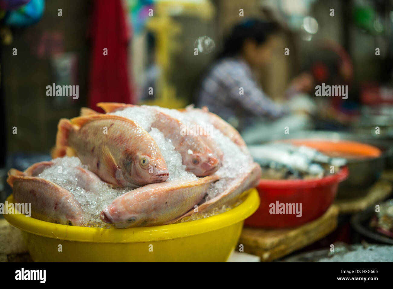 Local market in the Siem Reap, Cambodia. Stock Photo