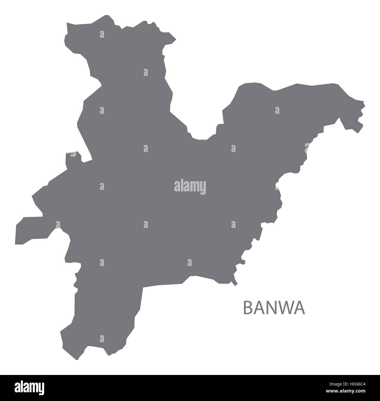 Banwa Burkina Faso province map grey illustration silhouette Stock ...