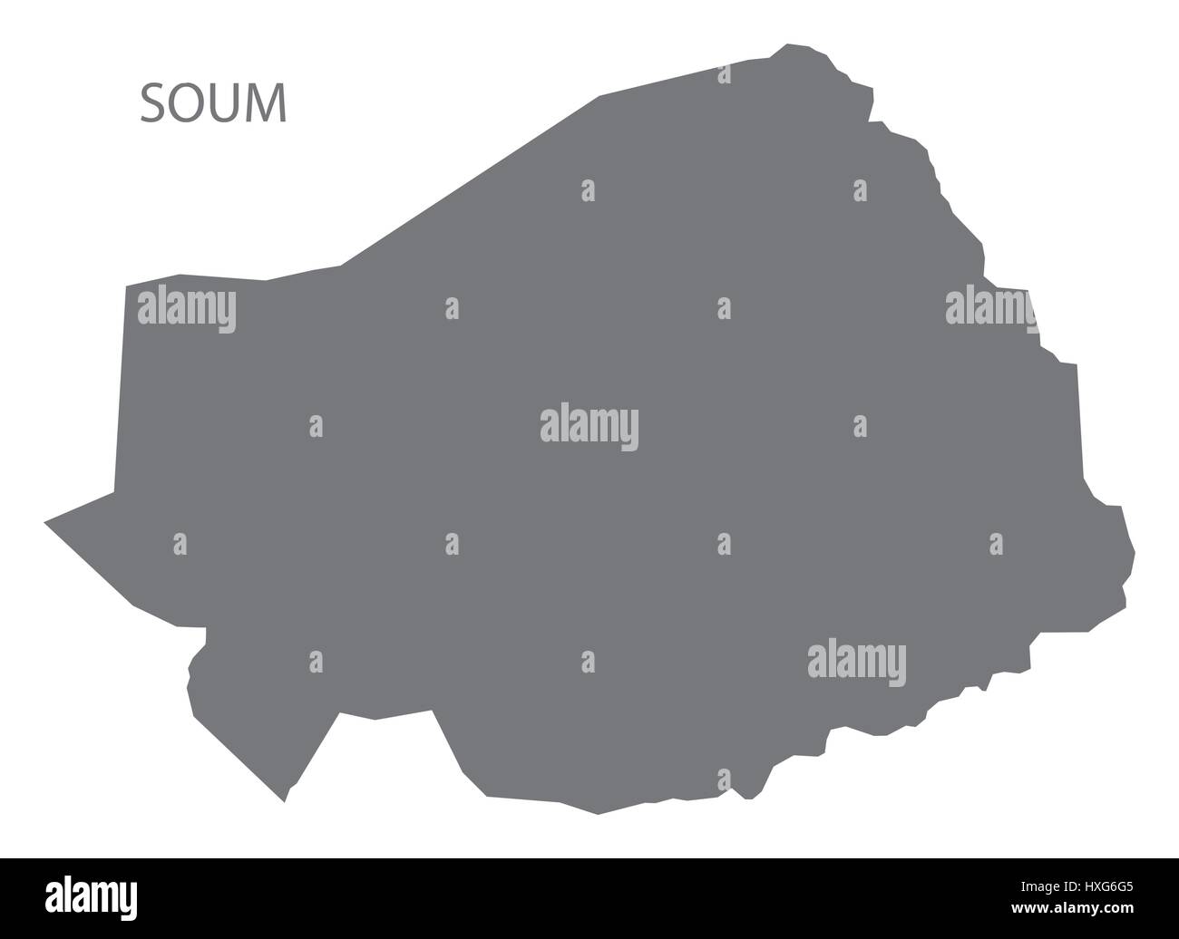 Soum Burkina Faso province map grey illustration silhouette Stock Vector