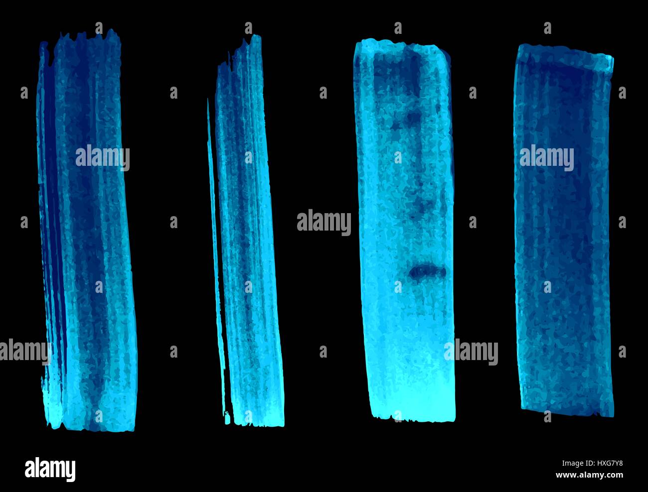 Vector set of painted strokes Stock Photo - Alamy
