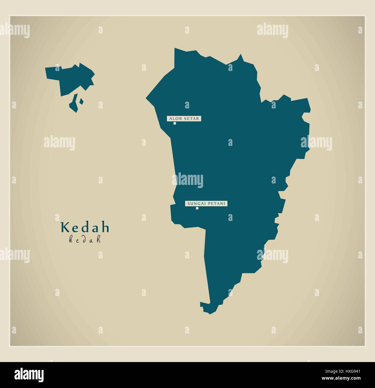 Kuala Nerang Kedah Map Modern Map - Kedah My Stock Vector Image & Art - Alamy