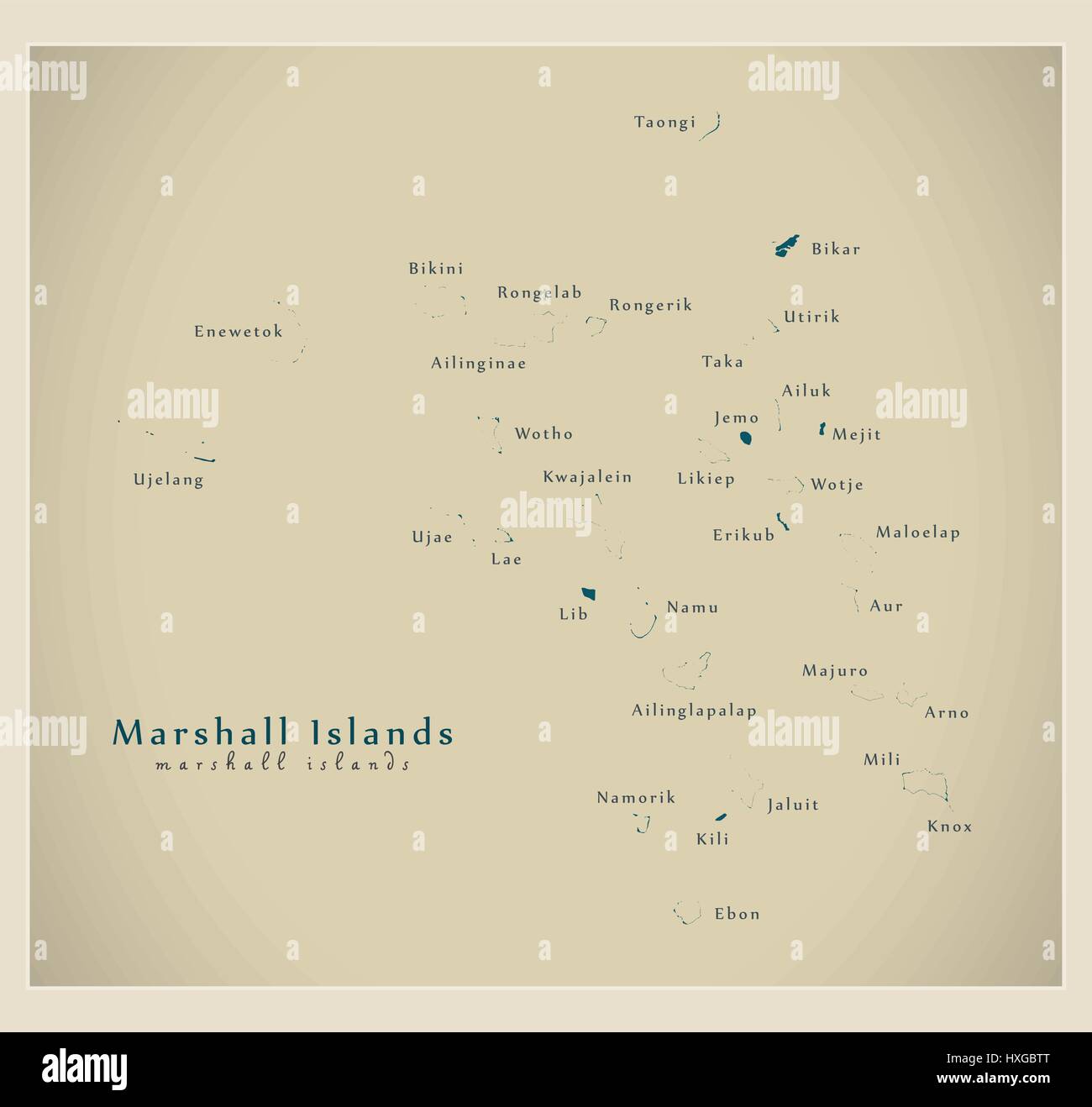 Modern Map - Marshall Islands MH Stock Vector