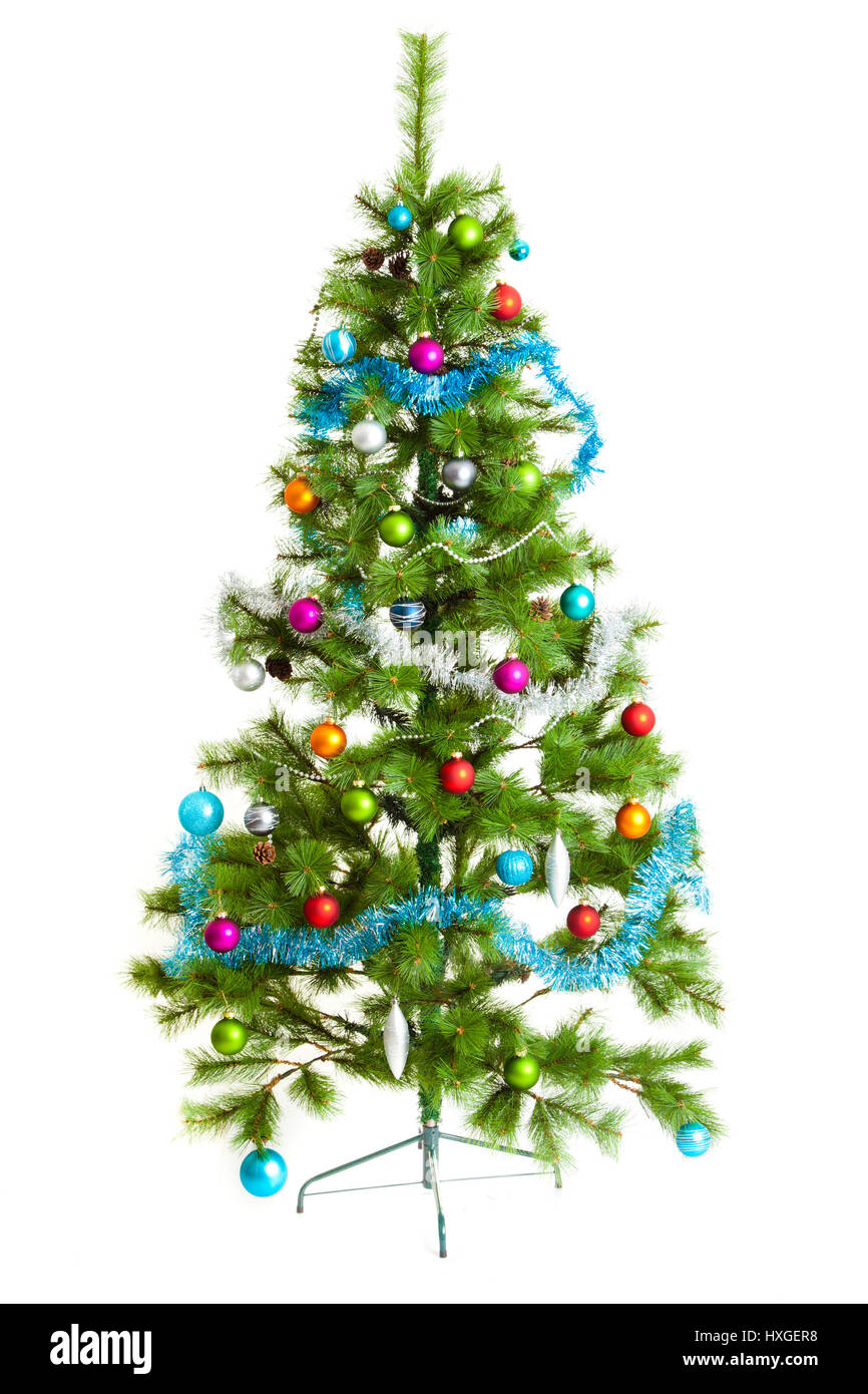 christmas tree isolated on white Stock Photo - Alamy