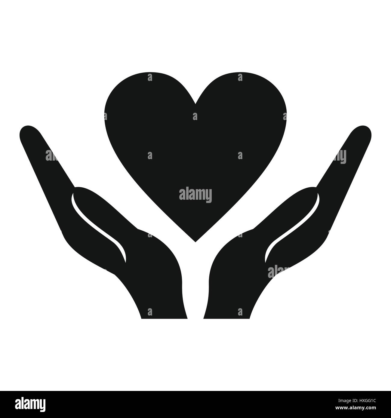 Hands holding heart icon, simple style Stock Vector Image & Art - Alamy